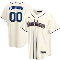Custom Seattle Mariners Cream Alternate Jersey - All Stitched