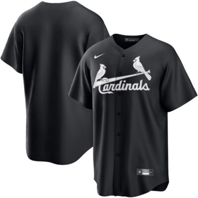 St. Louis Cardinals Blank Black White Jersey - All Stitched