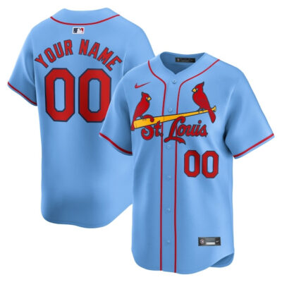 Custom St. Louis Cardinals Light Blue Alternate Limited Jersey - All Stitched