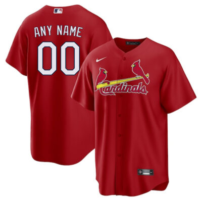Custom St. Louis Cardinals Red Alternate Limited Jersey - All Stitched