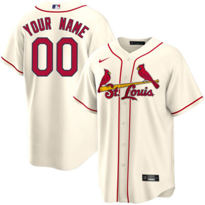 Custom St. Louis Cardinals Cream Alternate Limited Jersey - All Stitched