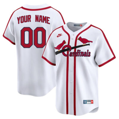 Custom St. Louis Cardinals White Cooperstown Throwback Jersey