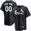 Custom St. Louis Cardinals Black White Jersey - All Stitched
