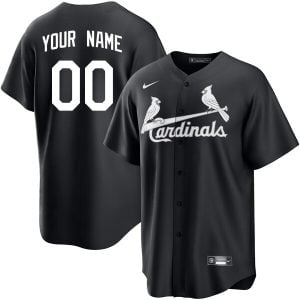 Custom St. Louis Cardinals Black White Jersey - All Stitched