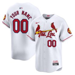 Custom St. Louis Cardinals The Lou Pinstripe Jersey - All Stitched