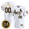 Custom St. Louis Cardinals The Lou White Gold Jersey - All Stitched