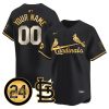 Custom St. Louis Cardinals Black Gold Jersey - All Stitched
