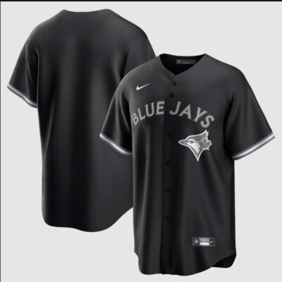 Toronto Blue Jays Blank Black White Jersey - All Stitched