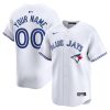 Custom Toronto Blue Jays White Home Limited Jersey - All Stitched