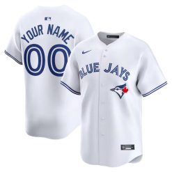 Custom Toronto Blue Jays White Home Limited Jersey - All Stitched