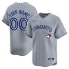 Custom Toronto Blue Jays Grey Away Limited Jersey - All Stitched