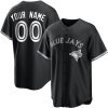 Custom Toronto Blue Jays Black White Jersey - All Stitched