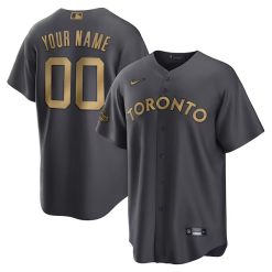 Custom Toronto Blue Jays Charcoal All Star Game Jersey - All Stitched