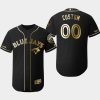 Custom Toronto Blue Jays Black Gold Jersey - All Stitched