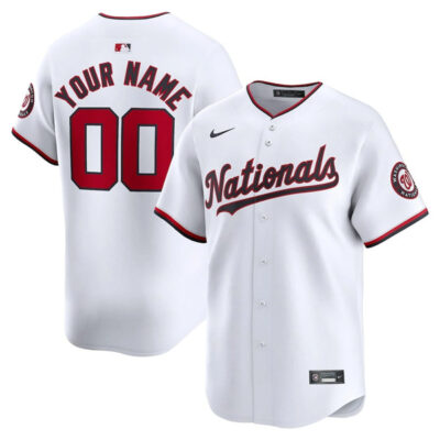 Custom Washington Nationals White Home Limited Jersey - All Stitched
