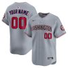 Custom Washington Nationals Grey Road Limited Jersey - All Stitched