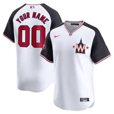 Custom Washington Nationals White Alternate Pullover Jersey - All Stitched
