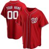 Custom Washington Nationals Red Alternate Jersey - All Stitched