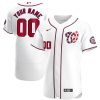 Custom Washington Nationals White Patriotic Alternate Jersey - All Stitched