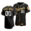 Custom Washington Nationals Black Gold Jersey - All Stitched