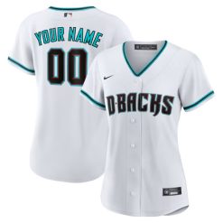 Alternative view of Custom Arizona Diamondbacks White Home Alternate Jersey - All Stitched