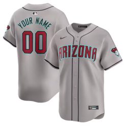Custom Arizona Diamondbacks Grey Away Limited Jersey - All Stitched