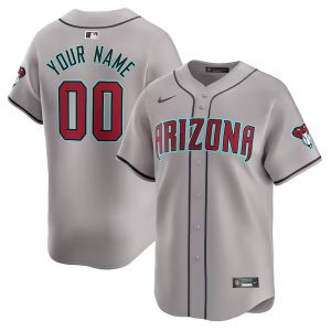 Custom Arizona Diamondbacks Grey Away Limited Jersey - All Stitched