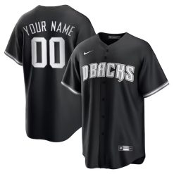 Custom Arizona Diamondbacks Black White Fashion Jersey