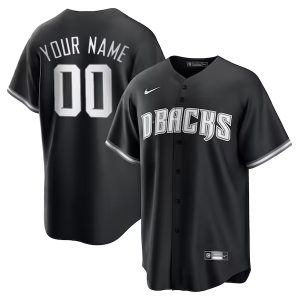 Custom Arizona Diamondbacks Black White Fashion Jersey