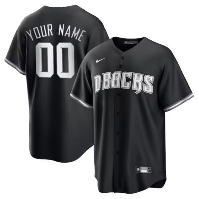 Custom Arizona Diamondbacks Black White Fashion Jersey
