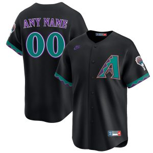 Custom Arizona Diamondbacks Black Throwback Jersey - All Stitched