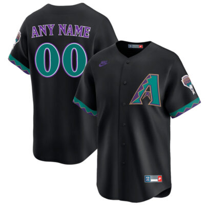 Custom Arizona Diamondbacks Black Throwback Jersey - All Stitched