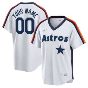 Custom Houston Astros White 1986 Cooperstown Throwback Jersey - All Stitched