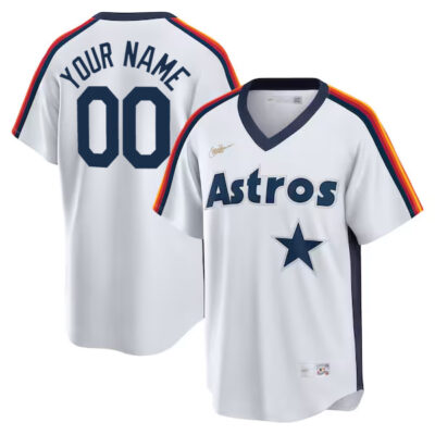 Custom Houston Astros White 1986 Cooperstown Throwback Jersey - All Stitched