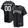 Custom Houston Astros Black and White Fashion Jersey - All Stitched