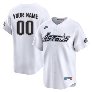 Custom Houston Astros White Throwback Limited Jersey - All Stitched