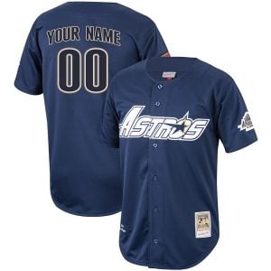 Custom Houston Astros Navy 1994 Cooperstown Throwback Jersey - All Stitched
