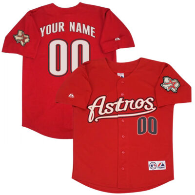 Custom Houston Astros 2012 Red Alternate Jersey - All Stitched