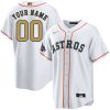 Custom Houston Astros White World Series Jersey - All Stitched