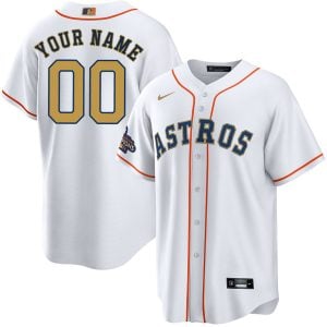 Custom Houston Astros White World Series Jersey - All Stitched
