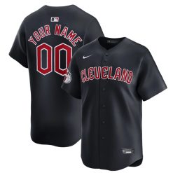 Custom Cleveland Guardians Navy Alternate Limited Jersey - All Stitched