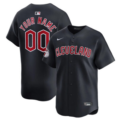 Custom Cleveland Guardians Navy Alternate Limited Jersey - All Stitched