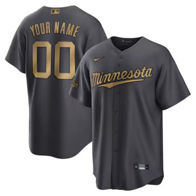 Custom Minnesota Twins Charcoal 2022 All Star Game Jersey - All Stitched