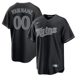 Custom Minnesota Twins Black White Jersey - All Stitched