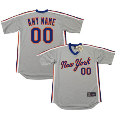 Custom New York Mets Grey 1980 Throwback Jersey