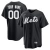 Custom New York Mets Black White Jersey