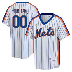Custom New York Mets Pinstripe Cooperstown Throwback Jersey