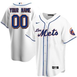 Custom New York Mets White Los Mets Hispanic Jersey