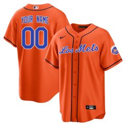 Custom New York Mets Orange Los Mets Hispanic Jersey