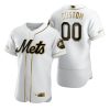 Custom New York Mets White Gold Jersey - All Stitched